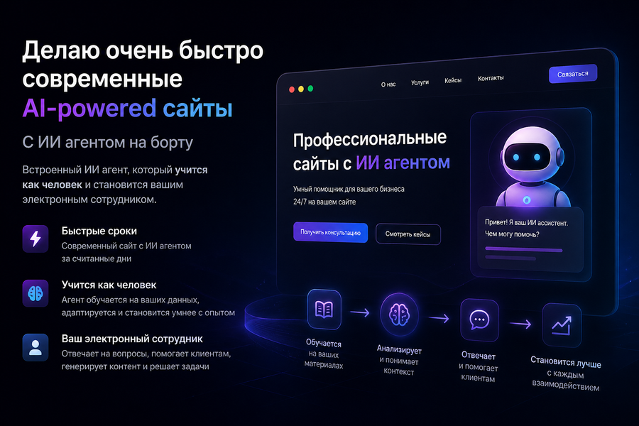 AI-powered сайты с обучаемым агентом — ваш электронный сотрудник